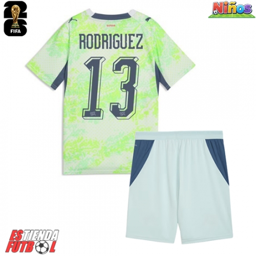 Suiza Ricardo Rodriguez #13 Segunda Equipación Niños Mundial 2026 Manga Corta (+ Pantalones cortos)